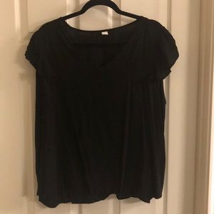 Black flutter sleeve blouse